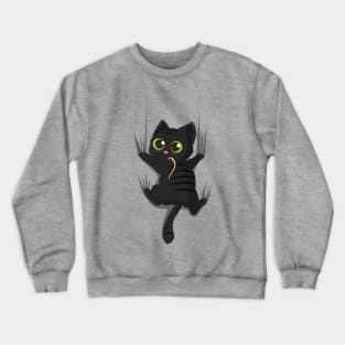 Clingy Kitty Crewneck Sweatshirt